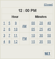jQuery.ptTimeSelect Muchos números sin sentido