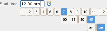 jQuery Time Pickr Como se puede apreciar, usa menús de navegación